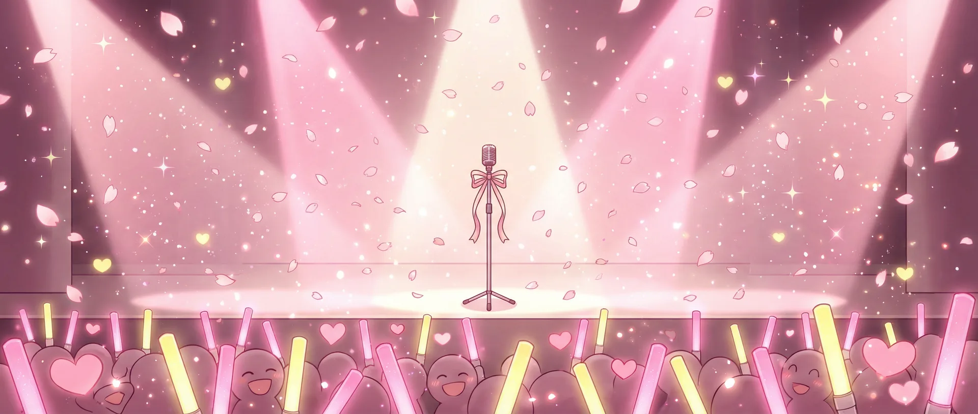 桃乃木 - 桃乃木频道首页横幅，梦幻舞台与樱花飘落